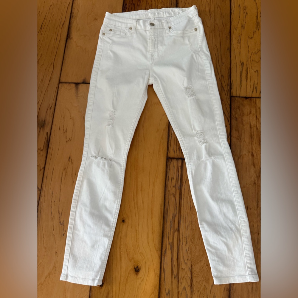 7 For All Mankind White Skinny Jeans